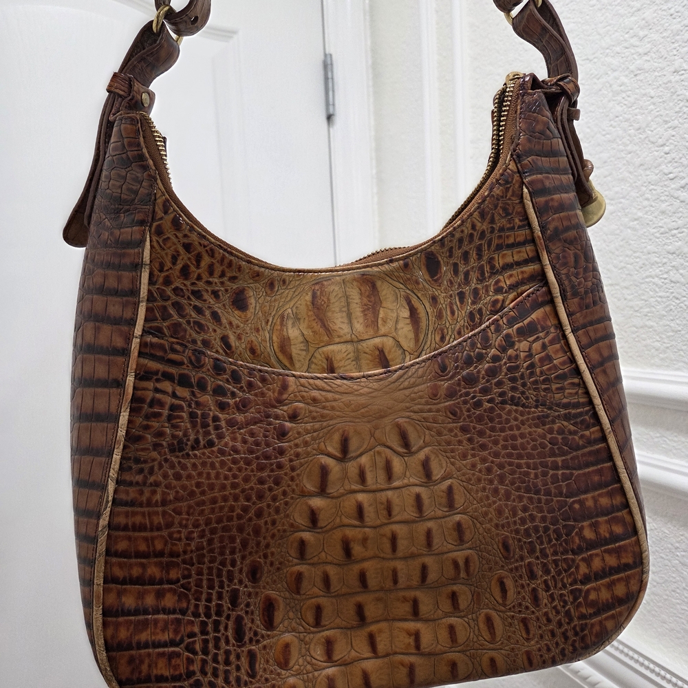 Authentic Brahmin Crocodile-Embossed Bag